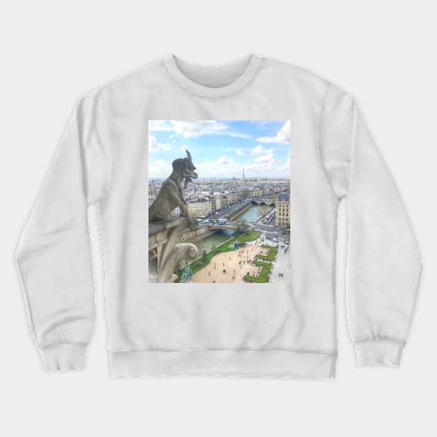 Gargoyle View of Paris Crewneck Sweatshirt by Michaelm43